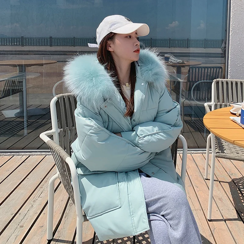 Women Solid Color Casual Fashion Patchwork Thickening Down Jacket Female New Cotton-padded Bread Clothes Coat Winter Loose Short
