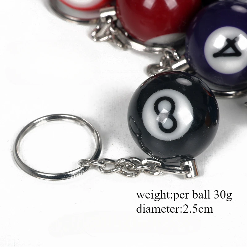 Подвесные брелоки для бильярда № 8 с кольцом 16 цветов