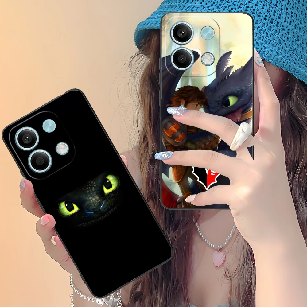 Фото HTTYD беззубистый Чехол для мобильного телефона с драконом для Xiaomi Redmi 13 13C 12 12C 10 10C A1 A2 A3 Plus 5G черный чехол для телефона №4