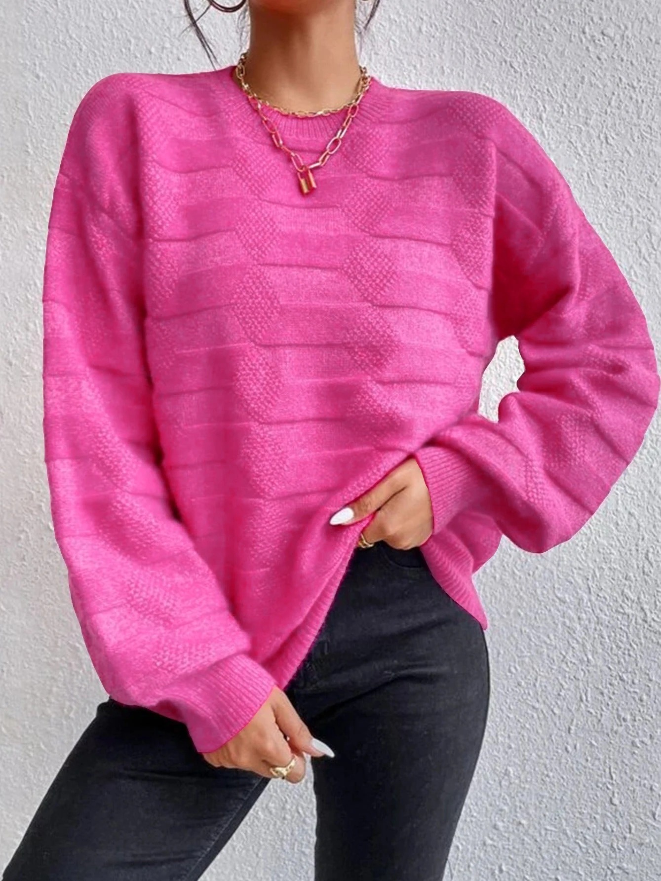 

Wixra Women Basic Sweaters O Neck Long Sleeve Candy Color High Street Jumpers Casual 2023 Autumn Winter Knitted Top