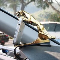 golden leopard car phone holder gps bracket universal platic auto dashboard cellphone navigation support stand car accessories