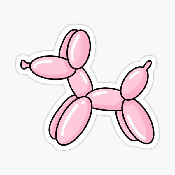 Balloon Dog Pink  5PCS Stickers for Car Print Background Living Room Cute Wall Kid Laptop Decor  Stickers Cartoon Art Home