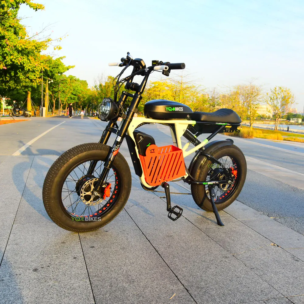 YQEBIKES Factory 3000W 50AH Full Suspension Fat Electric Fatbike Dual Drive Mountain Off Road Electric Dirt Bike images - 6