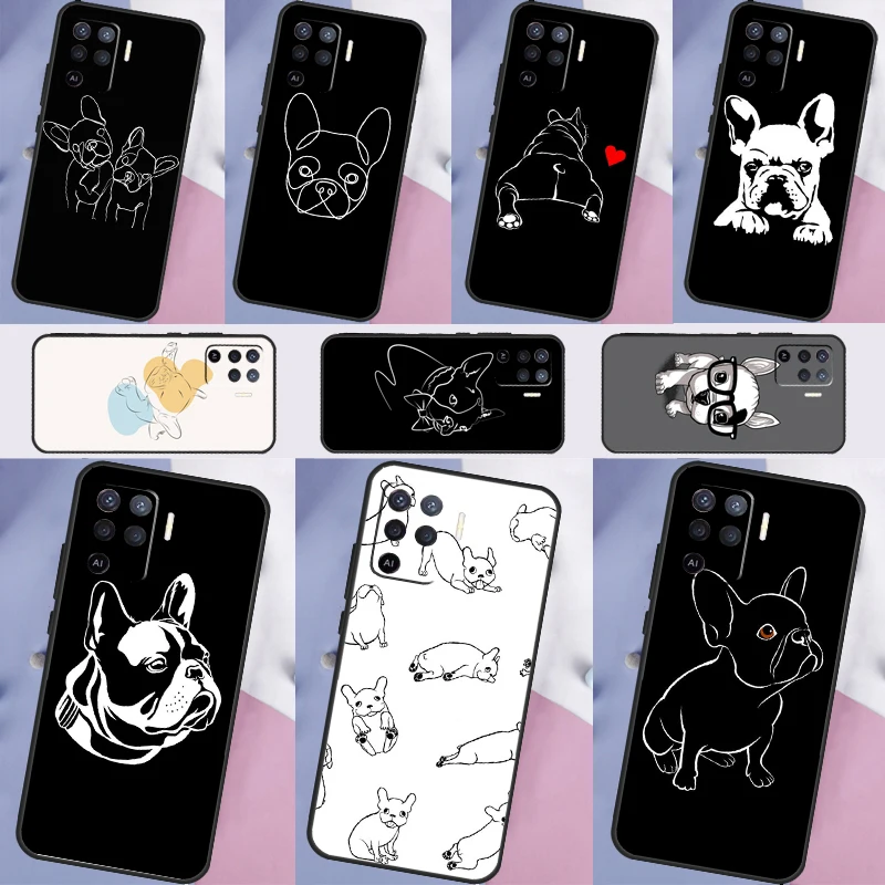 Симпатичный чехол с французским бульдогом для OPPO A15 A16 A1K A3S A5S A52 A72 A94 A74 A54 A5 A9 A31 A53 2020 A53S A83 A91 A93