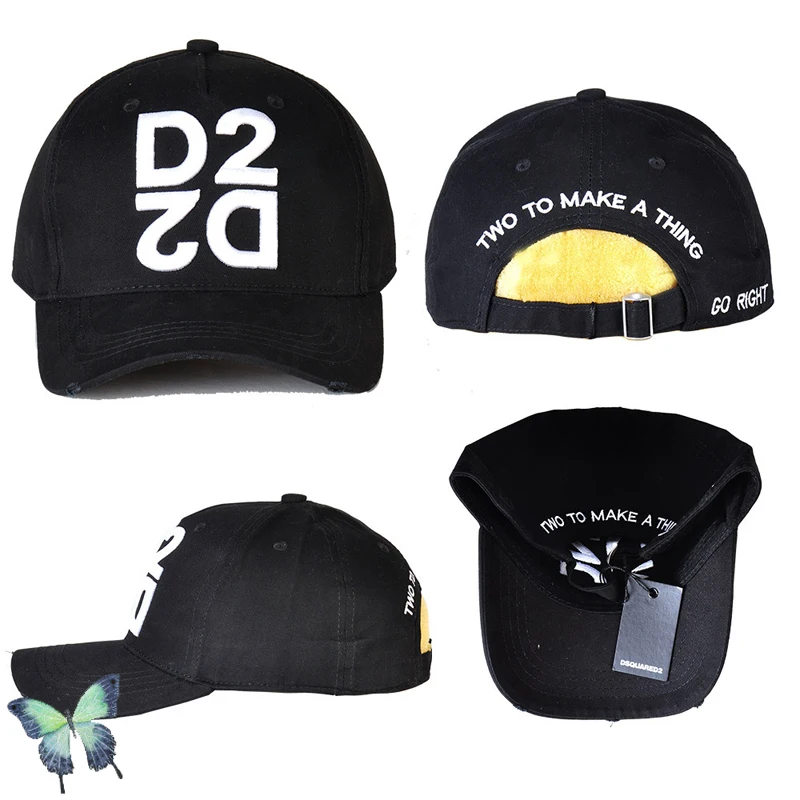

Two To Make A Thing Black Blue Adjustable Embroidery DSQ2 Sunscreen Baseball Cap