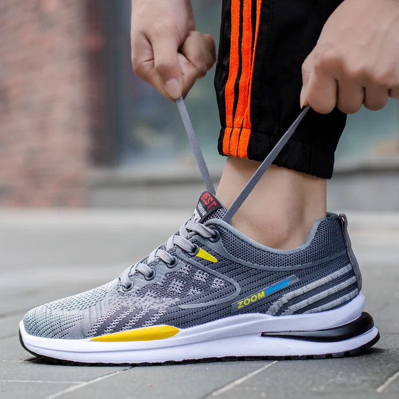 Sneaker Men's Walking Shoes Knitted Light Sports Shoes Breathable Outdoor Fashion Comfortable Casual Gym Shoes