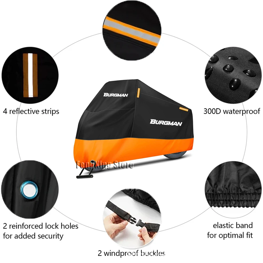 Чехол для мотоцикла SUZUKI Burgman 400 650 AN400 AN650 AN SKYWAVE 125 водонепроницаемый уличный