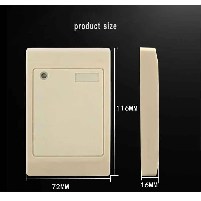 Фото Считыватель RFID-карт, считыватель EM ID с белым выходом Wiegand 125K 26/34, подключаемый к системе контроля доступа, sn:08A01 №3