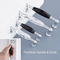 kitchen cupboard zinc alloy furniture hardware crystal handle cabinet pulls drawer knobs wardrobe handles