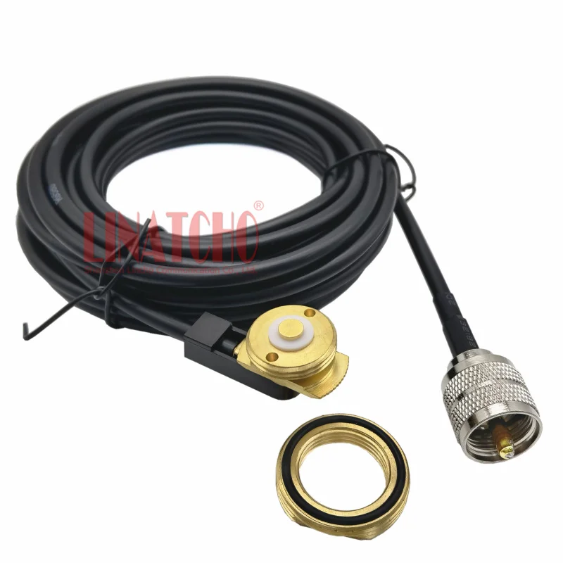 5 meters RG58U PL259 Car Radio Antenna Extension Cable Detachable NMO Bracket Mount