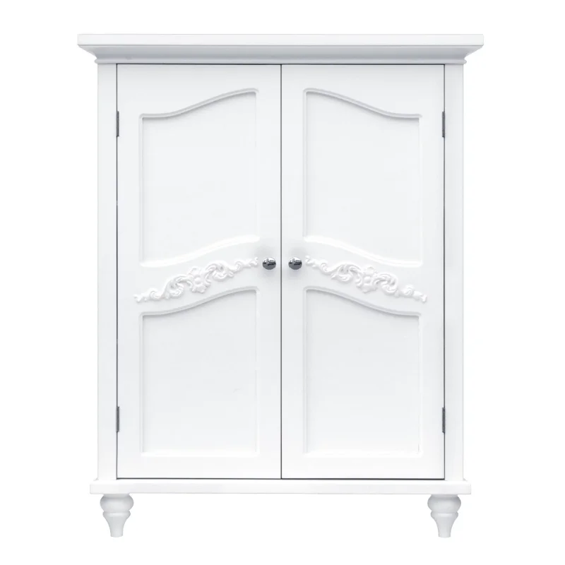 

Teamson Home Versailles Wooden Floor Cabinet with 2 Shelves, White storage cabinet home furniture bathroom cabinet