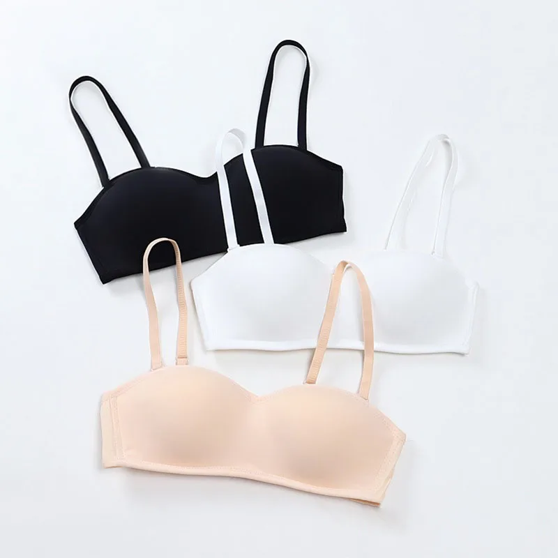 

Women Invisible Bra Strapless Bralette 1/2 Cup Women's Underwear Sexy Lingerie Female Seamless Party Wedding Bras Non-slip Nylon
