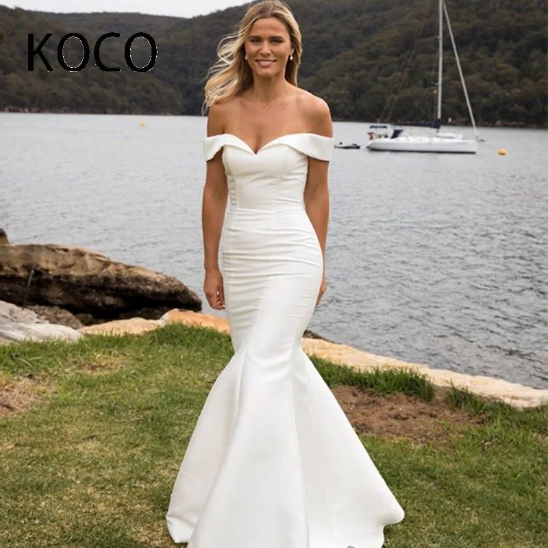 

MACDOUGAL Detachable 2in1 Wedding Dress Vestido De Novia Off the Shoulder Buttons Tea-length Bridal Gowns For Women Custom Made