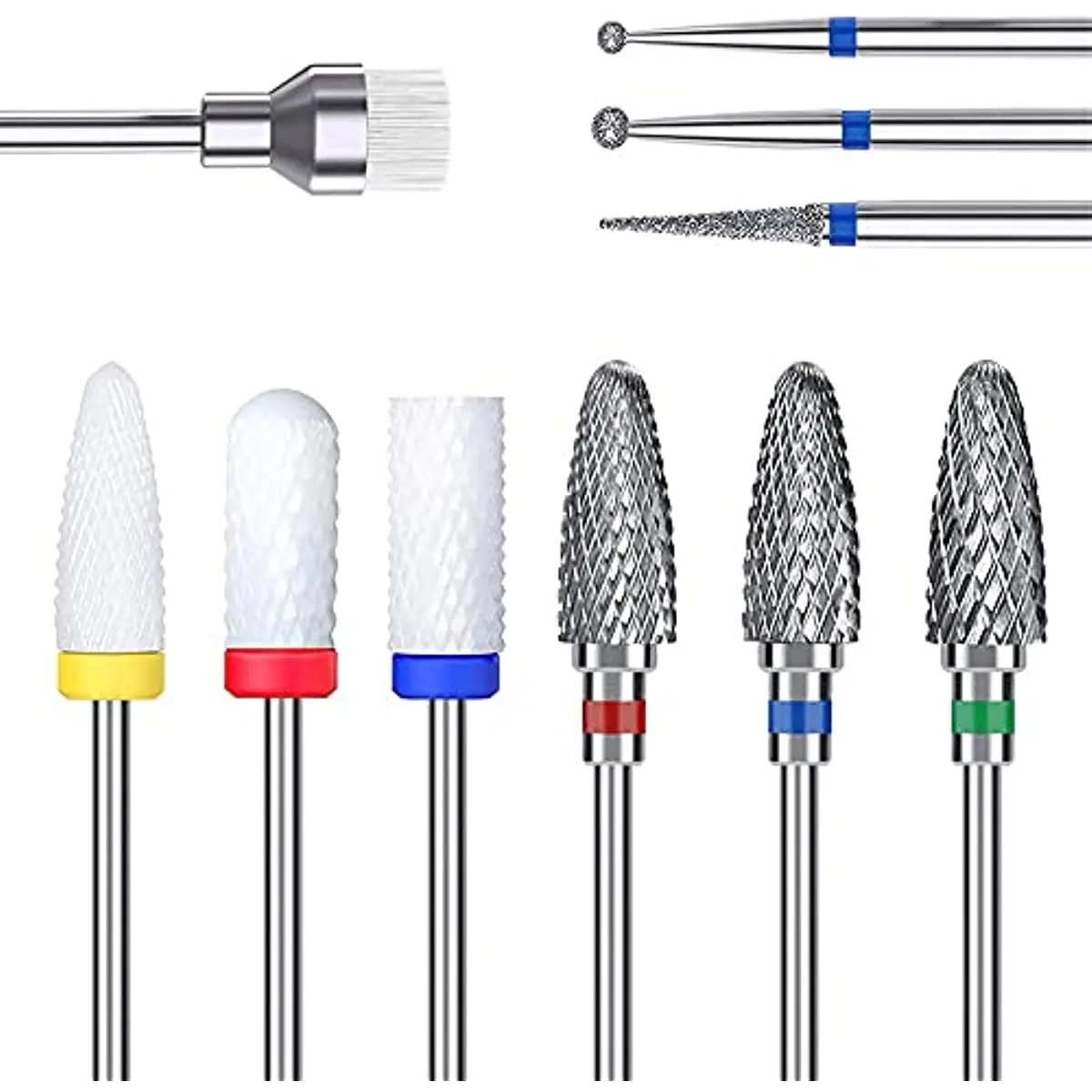 Ceramic Nail Drill Bits Set Acrylic Cuticle Nails File Burr Bit For Nail Electric Drilling Machine Accessory Manicure Pedicure