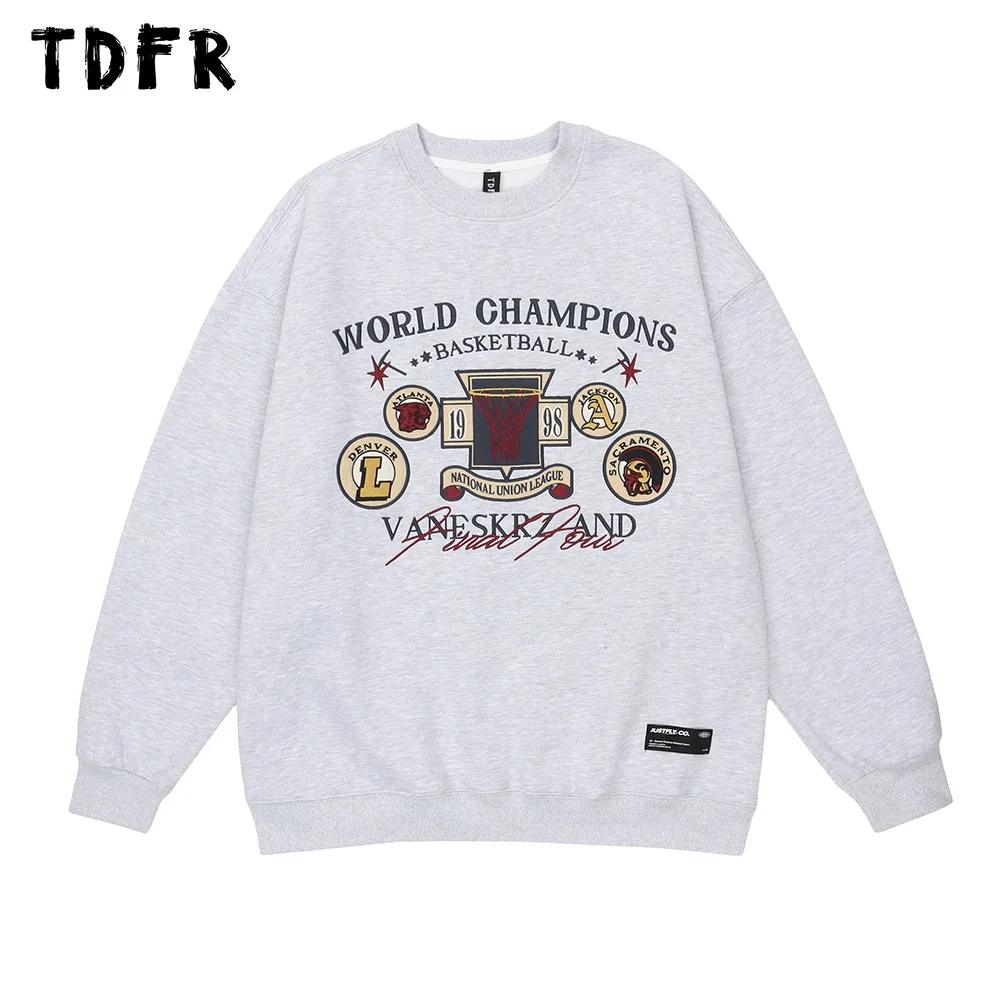 

Мужские флисовые свитшоты принт баскетбольного мяча на осень и зиму, Повседневная Уличная одежда, свободные мужские свитшоты с круглым выр...