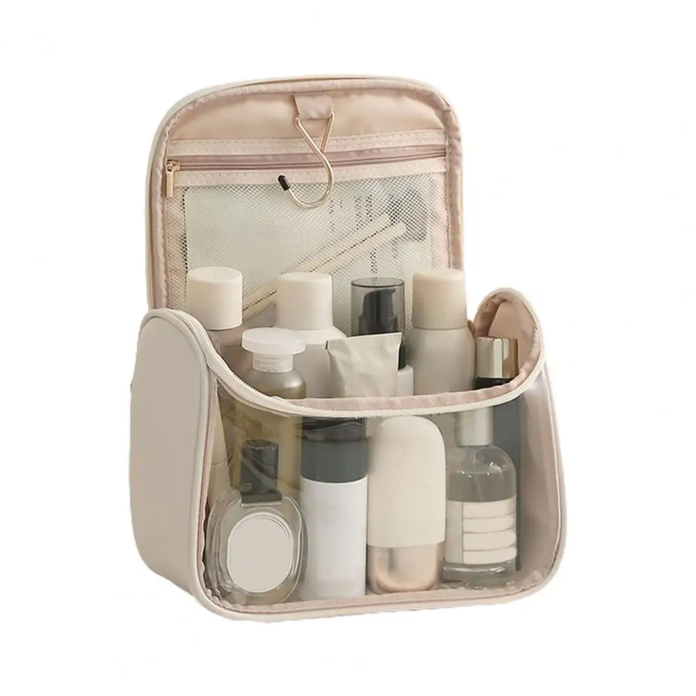 

Модная сумка для туалетных принадлежностей, гладкий Органайзер на молнии, сетчатый карман, портативная женская косметичка