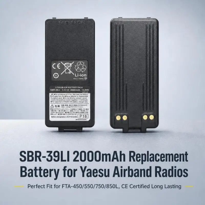 Фото Литий-ионный аккумулятор SBR-39LI 7.4V 2000mAh для радиостанций Yaesu FTA-450, FTA-550, FTA-550L, FTA-750, FTA-850L (замена)