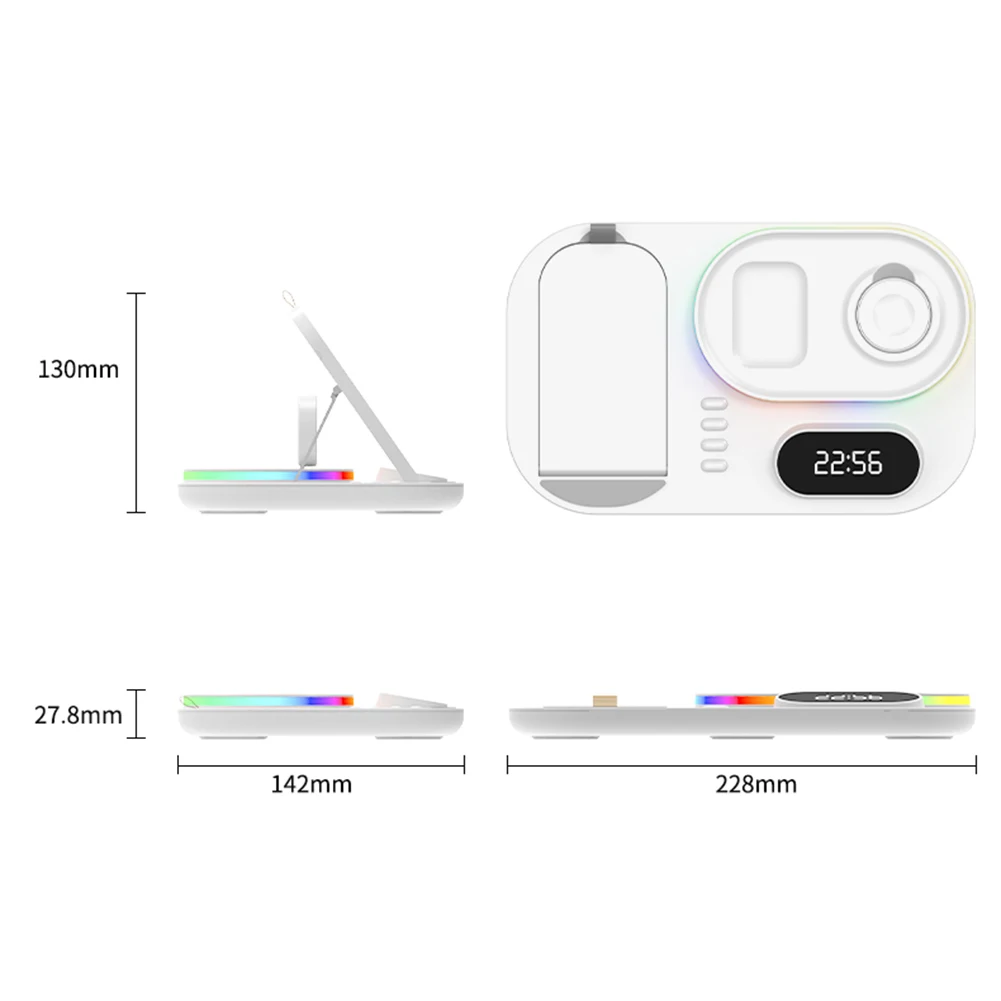 Цифровое Беспроводное зарядное устройство 3 в 1 подставка для iPhone 13 Pro / iwatch 7E AirPods