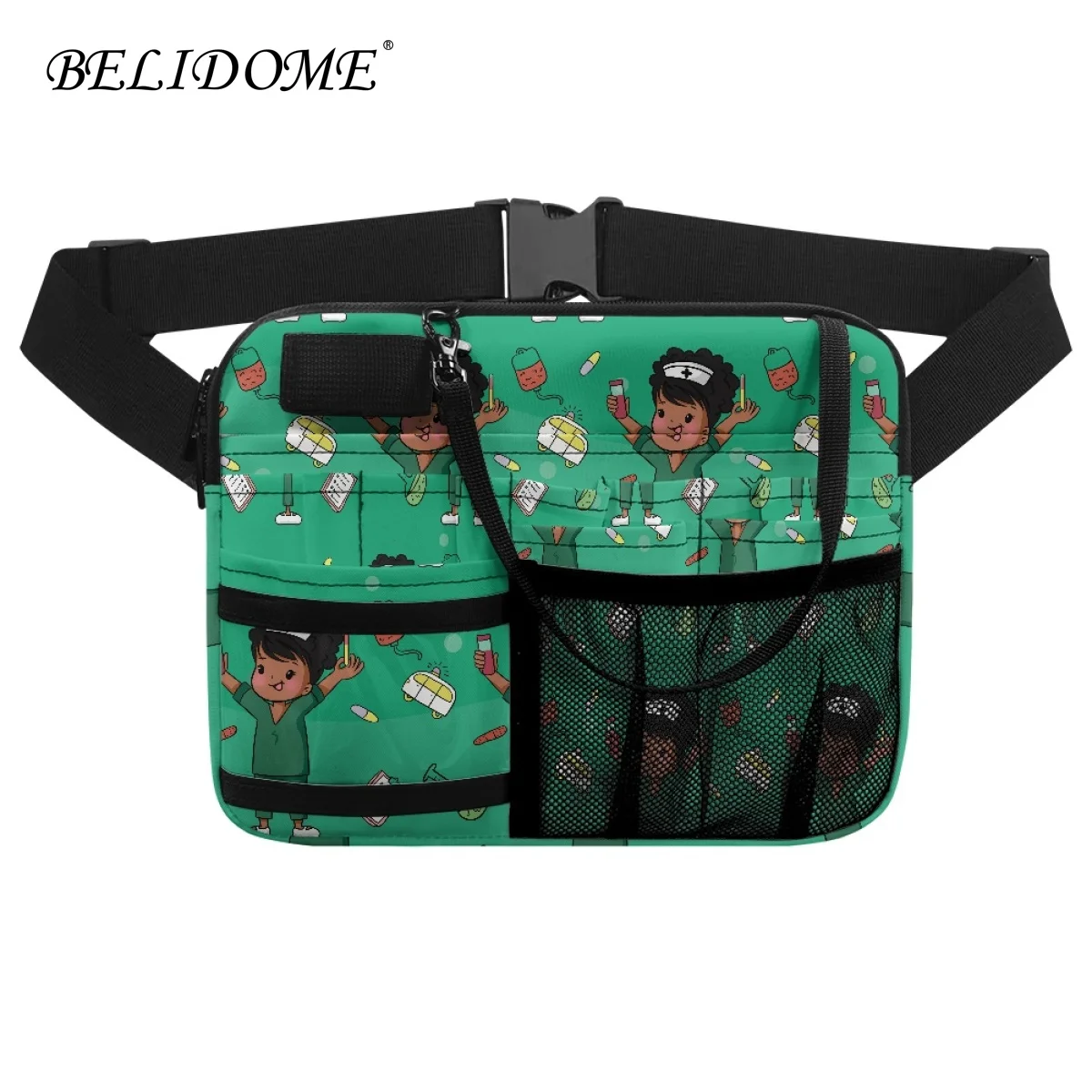 

Cute Nurser Print Fanny Pack Nurse Waist Bag Nursing Tool Bags Multi Compartment Utility Belt Pouch Case for Hospital Work