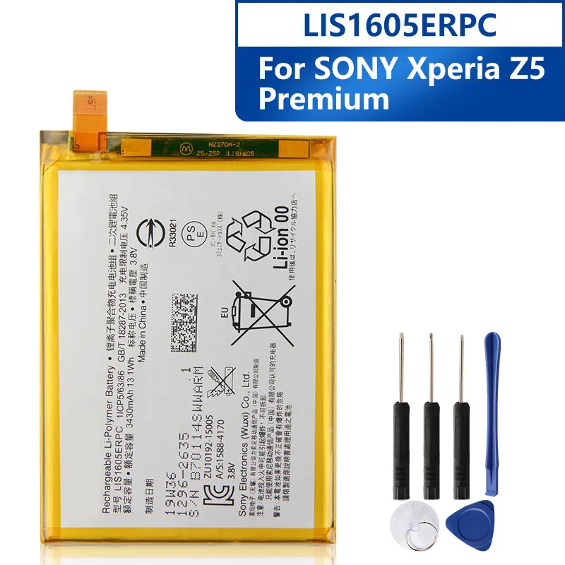 Сменный аккумулятор для телефона SONY Xperia Z5 Premium Z5P Dual E6853 E6883 LIS1605ERPC аккумулятор 3430 мАч Сменный аккумулятор для телефона SONY Xperia Z5 Premium Z5P Dual E6853 E6883 LIS1605ERPC аккумулятор 3430 мАч