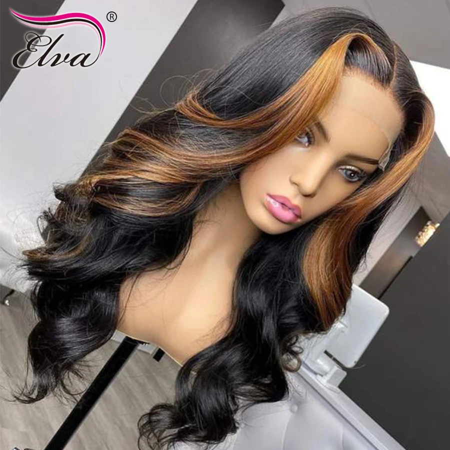 

Hightlight Wig Transparent 13x4 13x6 Lace Front Human Hair Wigs For Women Pre Plucked Ombre Lace Frontal 4x4 Closure Wig Colored
