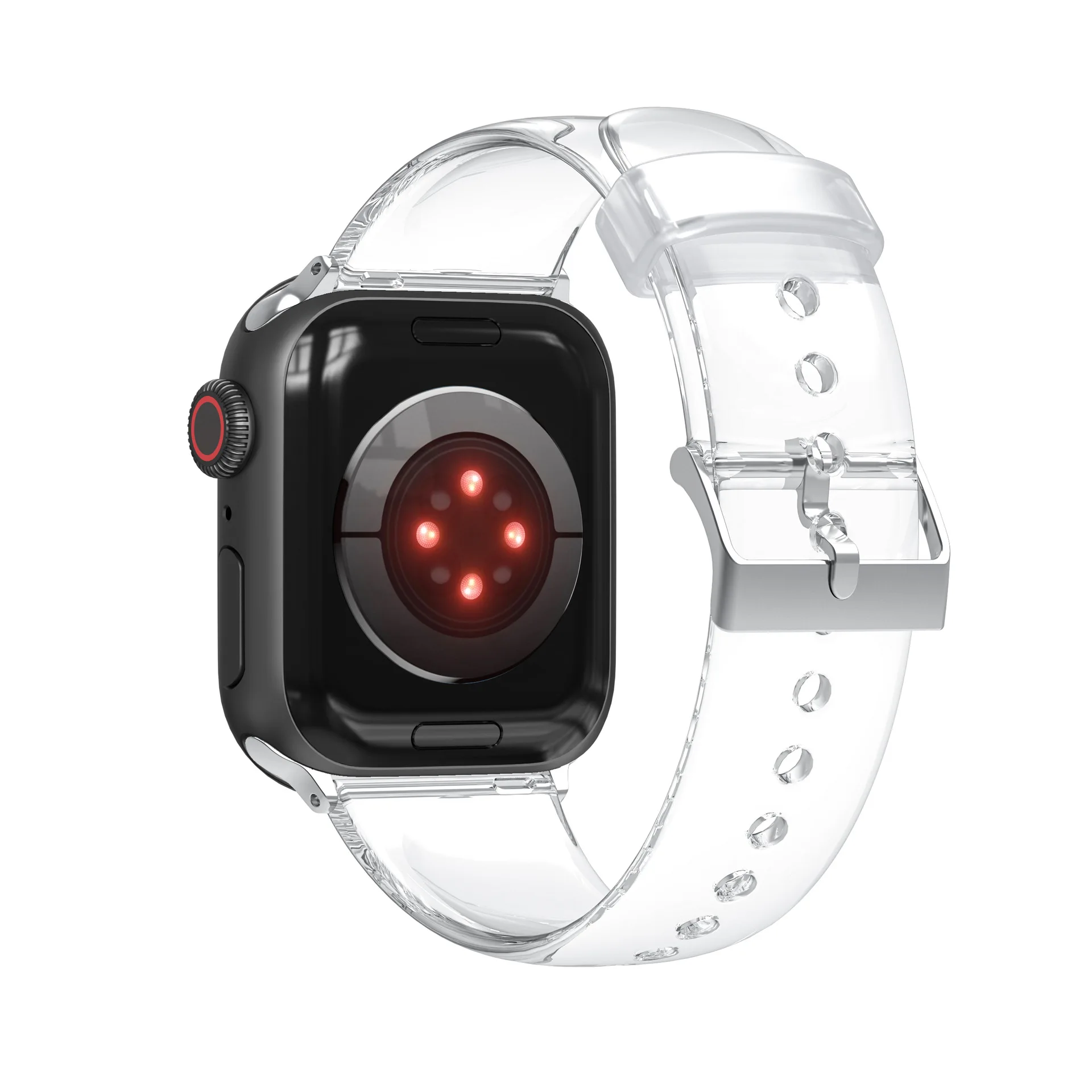 Clear TPU Strap for Apple Watch Band 45mm 49mm 44mm 42mm 41mm 40mm correa Sports Transparent Bracelet iWatch series 8 7 6 5 se 4