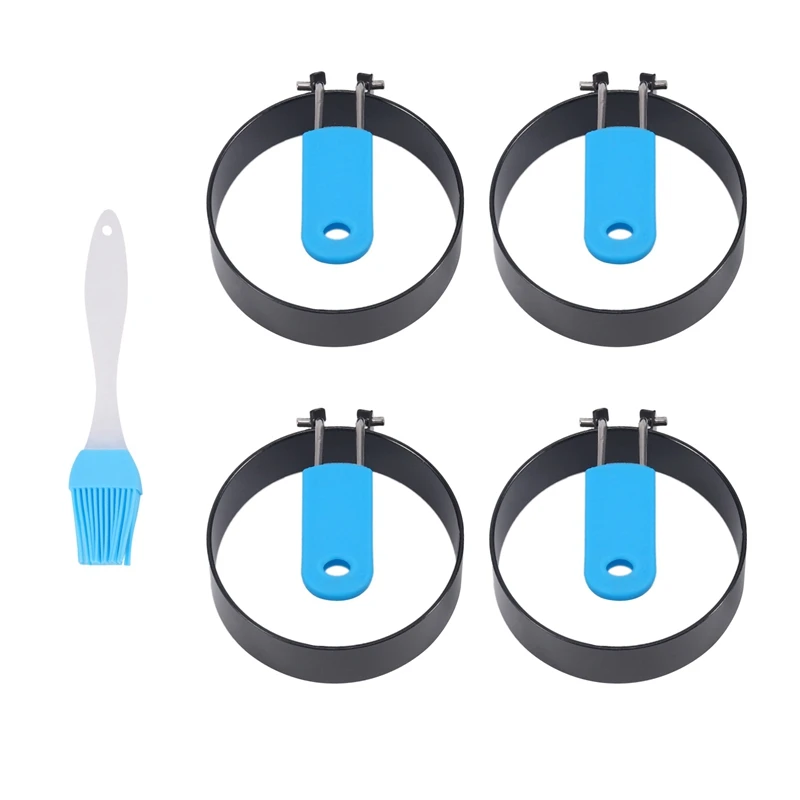 

Акция! Кольца для яиц, 4 упаковка, нержавеющая сталь кольца для готовки яиц с защитой от ожогов, форма для блинов, обжаривание яиц