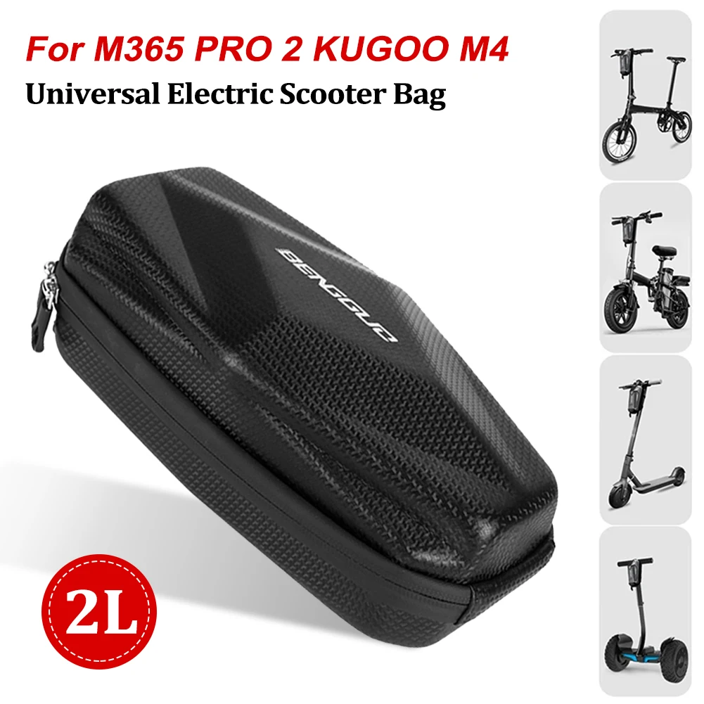 

2L Electric Scooter Bag EVA Hard Shell Waterproof Large Front Storage Bag Reflective Universal for Xiaomi M365 PRO 2 KUGOO M4