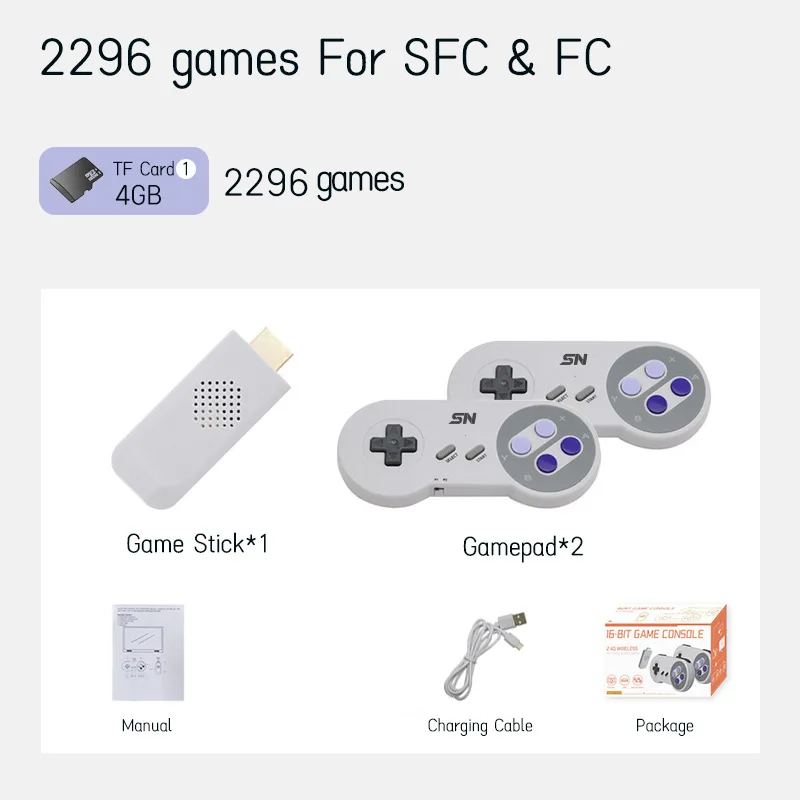 16-bit Classic Super Ren Retro Console SNES SFC Games Mini game stick Home game console enlarge