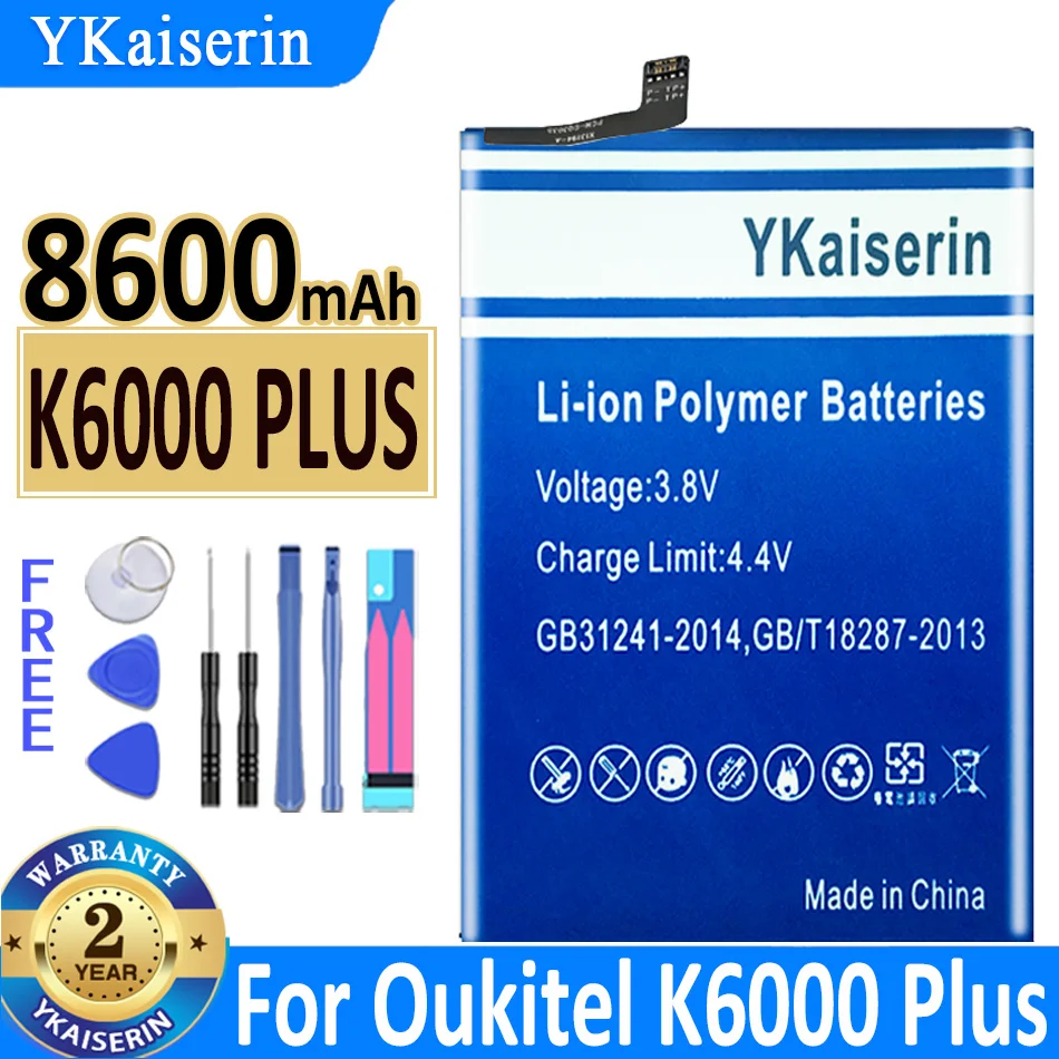 

8600mah YKaiserin Battery K6000 PLUS For Oukitel K6000Plus new Bateria + Track code