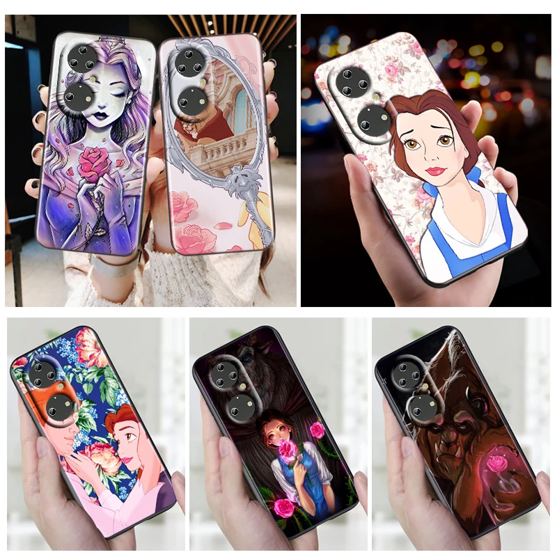 

Beauty And the Beast Belle Phone Case For Huawei P50 P40 P30 P20 Lite 5G Nova Y70 Plus 9 SE Pro 5T Y9S Y9 Prime Y6 2019 Black