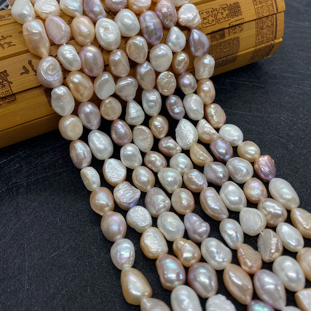 

3A 100% High Quality White Pearl Irregular Freshwater Cultured Rice Shaped Loose Beads Natural Pearl Necklace for Jewelry Making