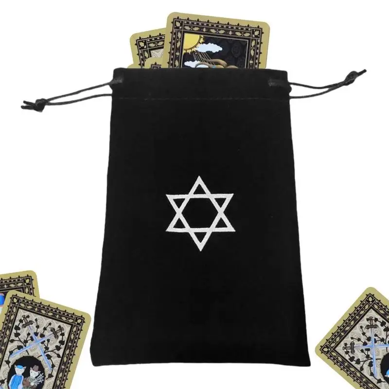 

Сумка для карт Tarot, тканевая сумка с узором в виде гексаграммы для карт и Таро, сумка для ювелирных изделий, утолщенная бархатная сумка для ка...