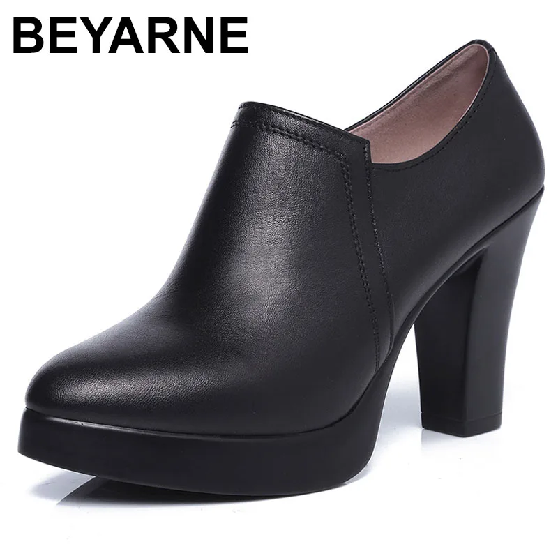 Туфли женские из натуральной кожи туфли-лодочки на высоком каблуке Рабочая обувь