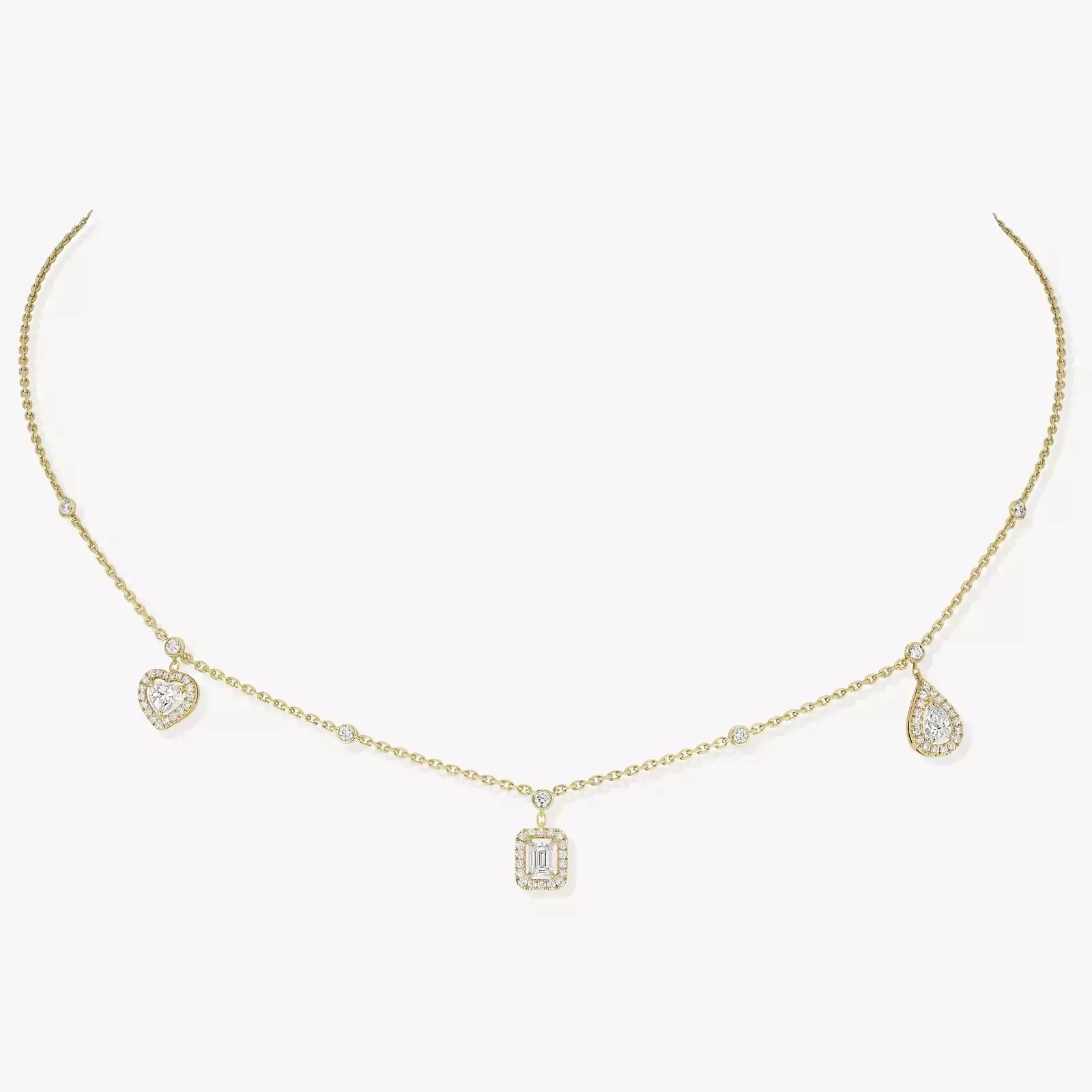 Новинка 2024 года ожерелье My Twin Trio серии в форме сердца с каплями воды и