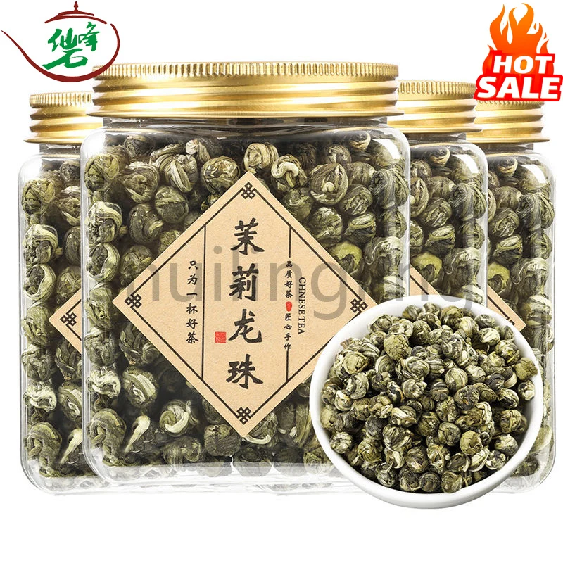 

2022 Green Chinese Tea Dragon Pearl Natural Jasmine Loose Leaf Dried Jasmine Tea 250g No Teapot