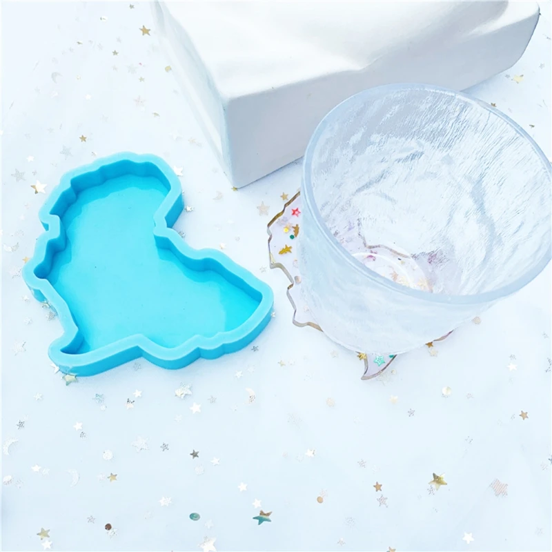 

95AB эпоксидная смола, подставка, форма, Карта Африки, силиконовая бетонная форма ручной работы, семейный сбор, подставка для чая, домашний дек...