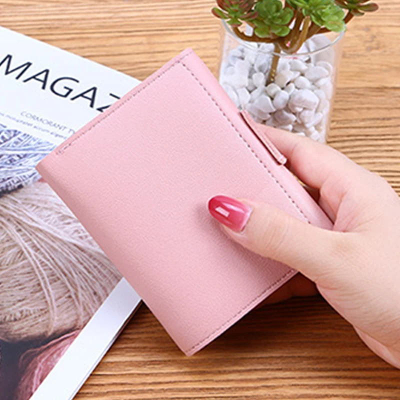 Women Wallets Female Short Design Fashion Three Fold Purse Simple Cute Student Clutch Card Holder Coin Purse