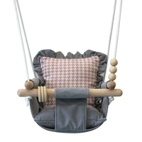 cheap indoor baby kids chair with cushion pad mat hanging swing