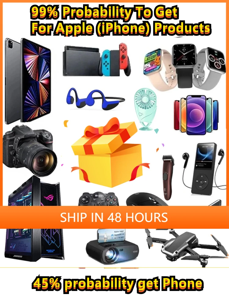 

Lucky Mystery Box 100% Surprise Gift More Electronic Products Smartwatch,Video Card,Laptop,Tablet,Drone,Smart Phone,Gamepadmore