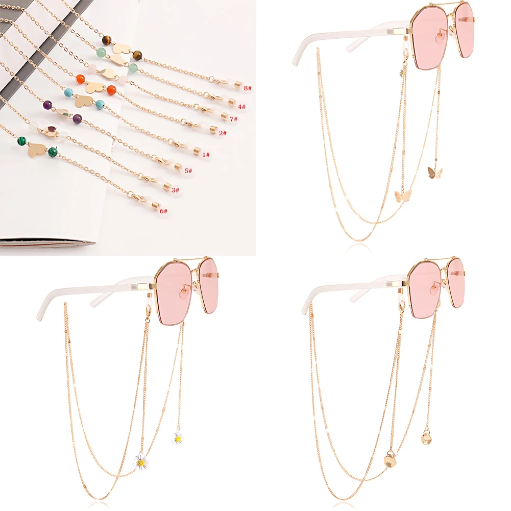 

Новинка 2022, модная цепочка с жемчужинами для очков, цепочка для Креста, цепочка для очков, солнцезащитных очков, металлическая цепочка, держ...