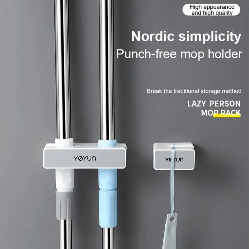 

Настенный держатель для швабры, крючки для ванной комнаты, многофункциональная Тяжелая стойка, крючки для хранения с пряжкой