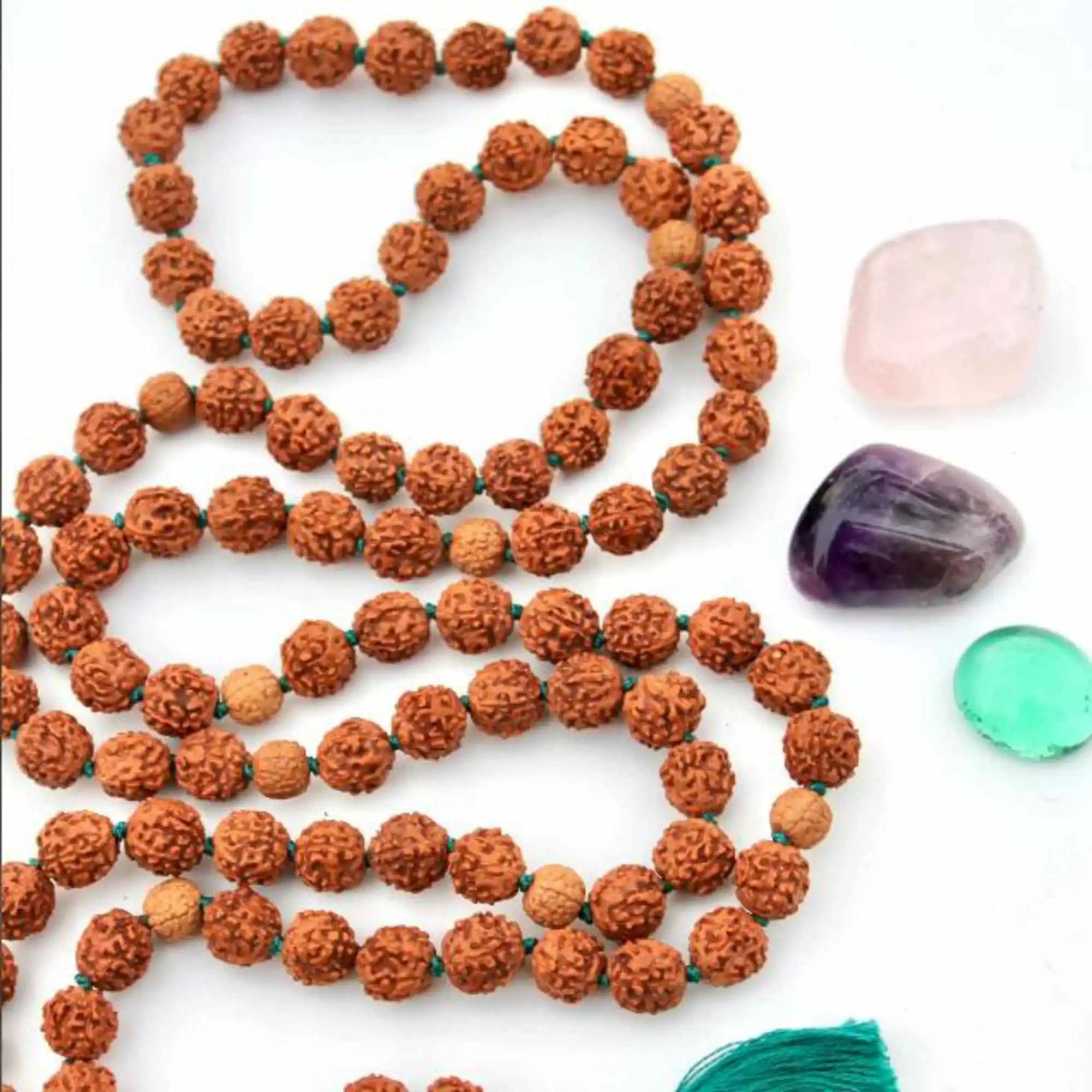 Красивый коричневый круглый браслет для йоги Rudraksha bodhi Mala счастливый подарок на