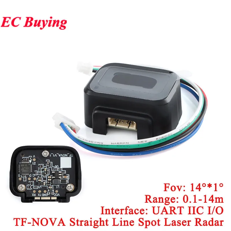 

TF-NOVA Линейный лазерный радар с точкой обнаружения UART IIC I/O Диапазон 0,1–14 м Одноточечный обход препятствий Прямолинейный лазерный луч