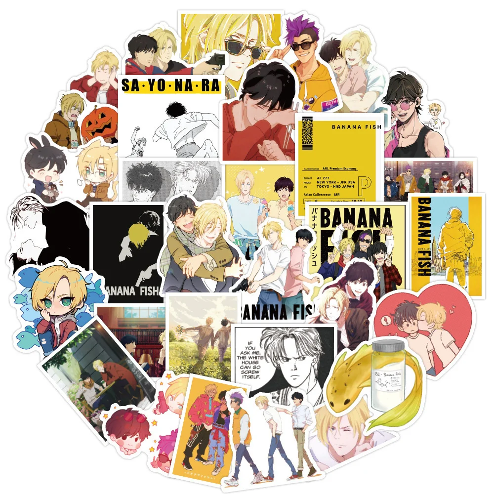 

10/30/50PCS Japan BL Anime Banana Fish Aslan Character Sticker for Luggage Laptop IPad Gift Journal Waterproof Sticker Wholesale