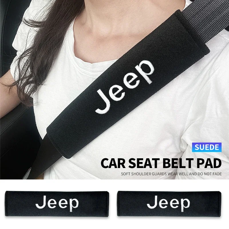 Фото 1/2 шт. накладки-протекторы на ремни безопасности для Jeep Liberty, Commander, Grand Cherokee, Wrangler JK, Gladiator, Compass №1