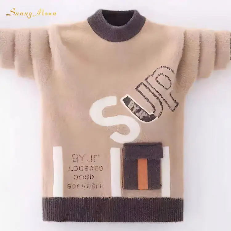 

Baby Boy Cute Sweater Crew-Neck Infant Toddler Child Pullover Casual Long-Sleeved Sweater Warm Clothes 3-14Y