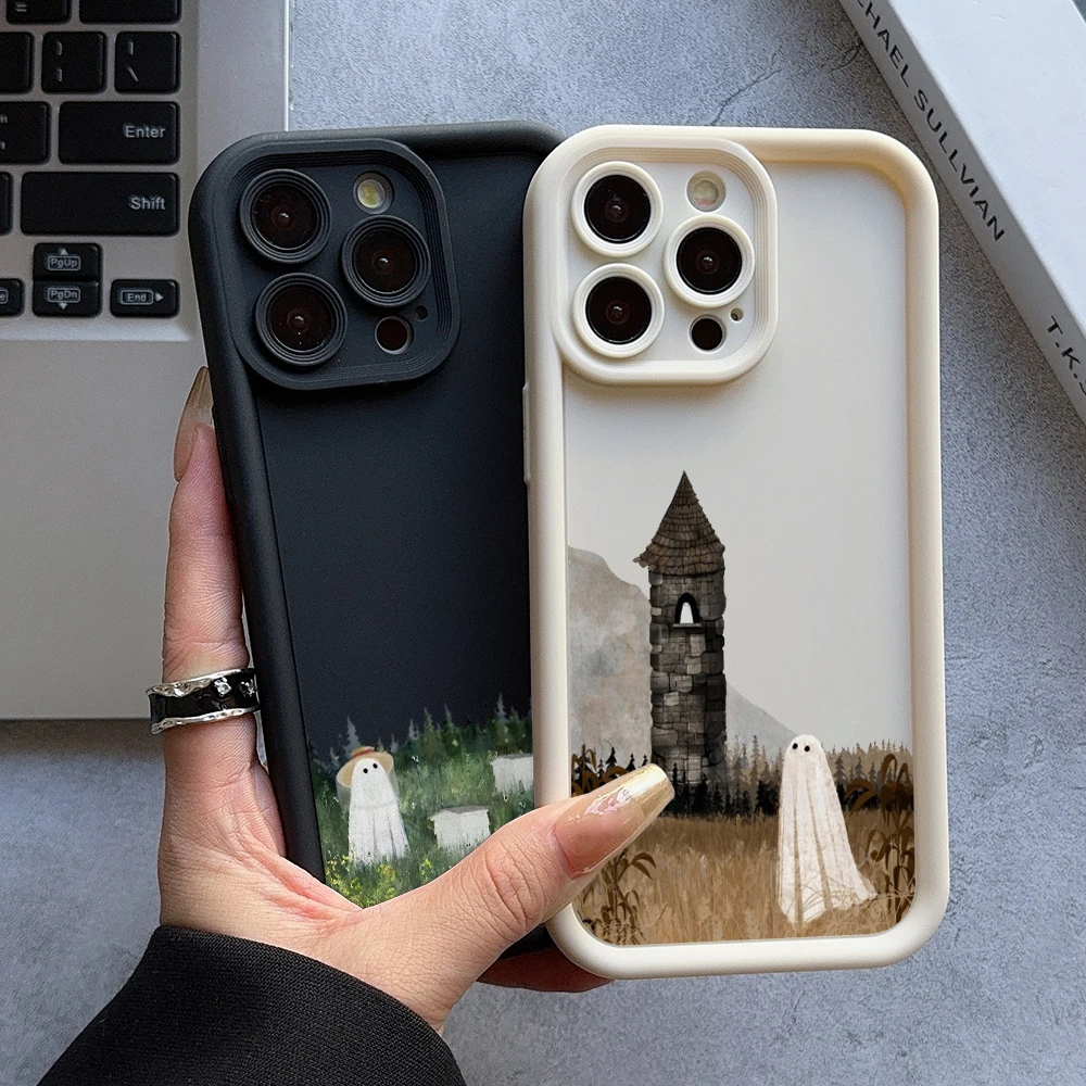 Милый чехол для телефона с призраком на Хэллоуин Xiaomi Mi 14 14T 13 12T 11 Lite Poco C61 X5 X4 M6 F5 F4 Pro