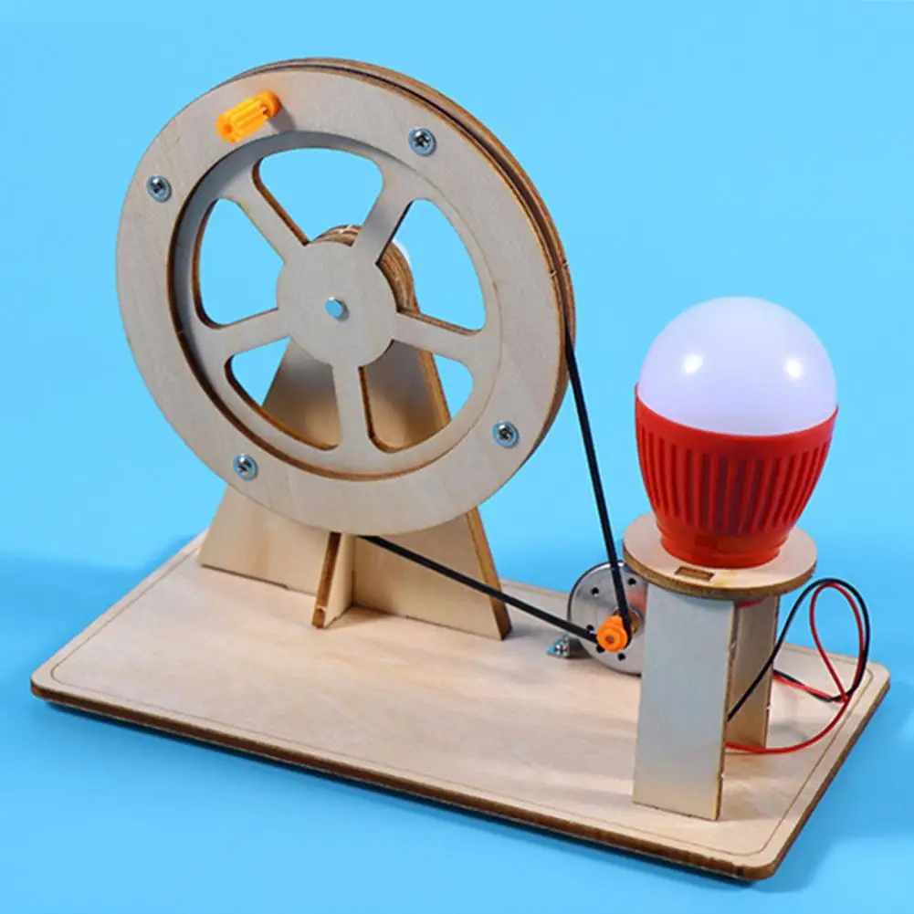 

Durable Science Cognition Self-assembling Science Assembly Toy Kit Hand-cranked Generator Set Generator Making Kit 1Set
