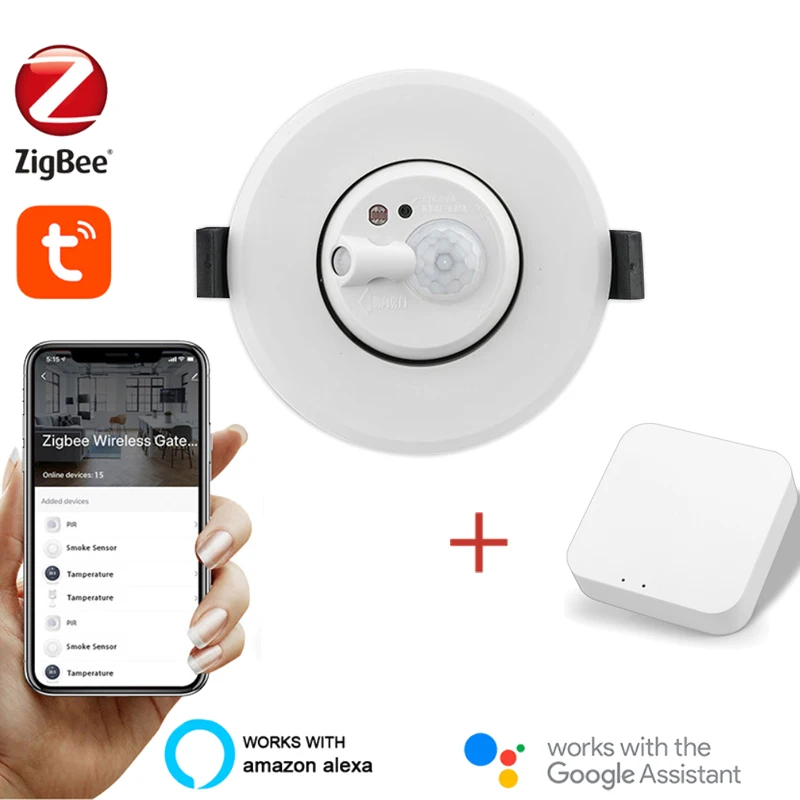 

Tuya PIR Motion Sensor ZigBee Gateway Wireless Infrared Detector Security Burglar Alarm Sensor Smart Life APP Control Compatible